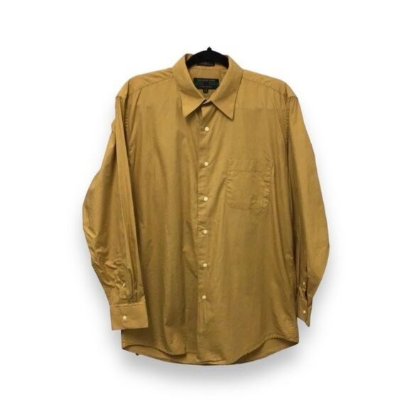 Alexander Julian Colours Mens Button-Up Shirt M 15-15.5 32/33 Gold - Picture 8 of 9